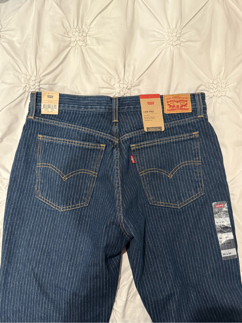 Levi's Blue Pinstripe Low Pro Jeans
